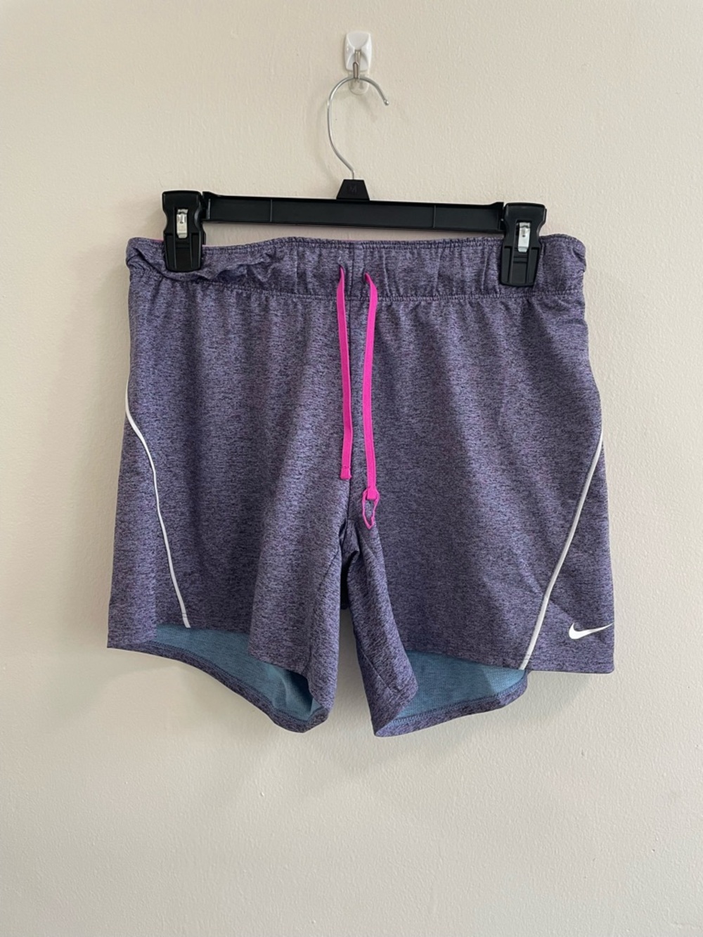 Nike Purple Heathered Shorts with Hot Pink Drawstring